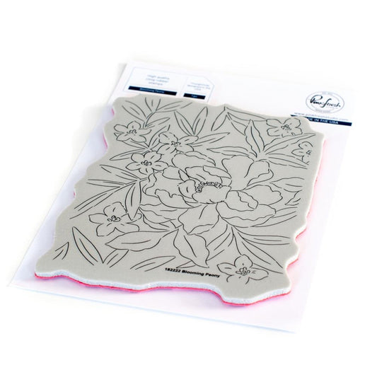 Pinkfresh Studio A2 Cling Rubber Stamp: Background, Blooming Peony (PF182222)