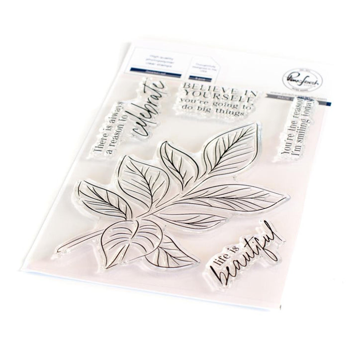 Pinkfresh Studio 4"x6" Clear Stamp: Detailed Leaf (PF183022)
