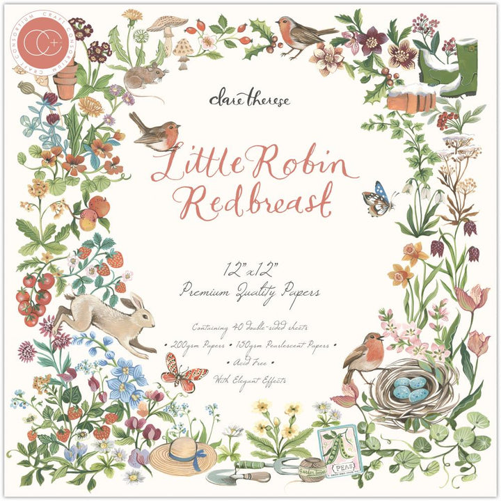 Craft Consortium Little Robin Redbreast 12"x12" Double Sided Paper Pad (PAD040)