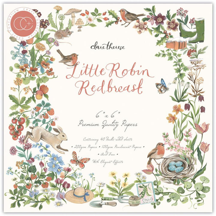 Craft Consortium Little Robin Redbreast 6"x6" Double Sided Paper Pad (PAD040B)