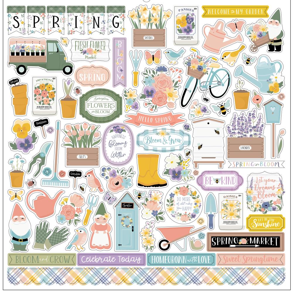 Echo Park It's Spring Time 12"X12" Cardstock Stickers: Elements (ST299014)