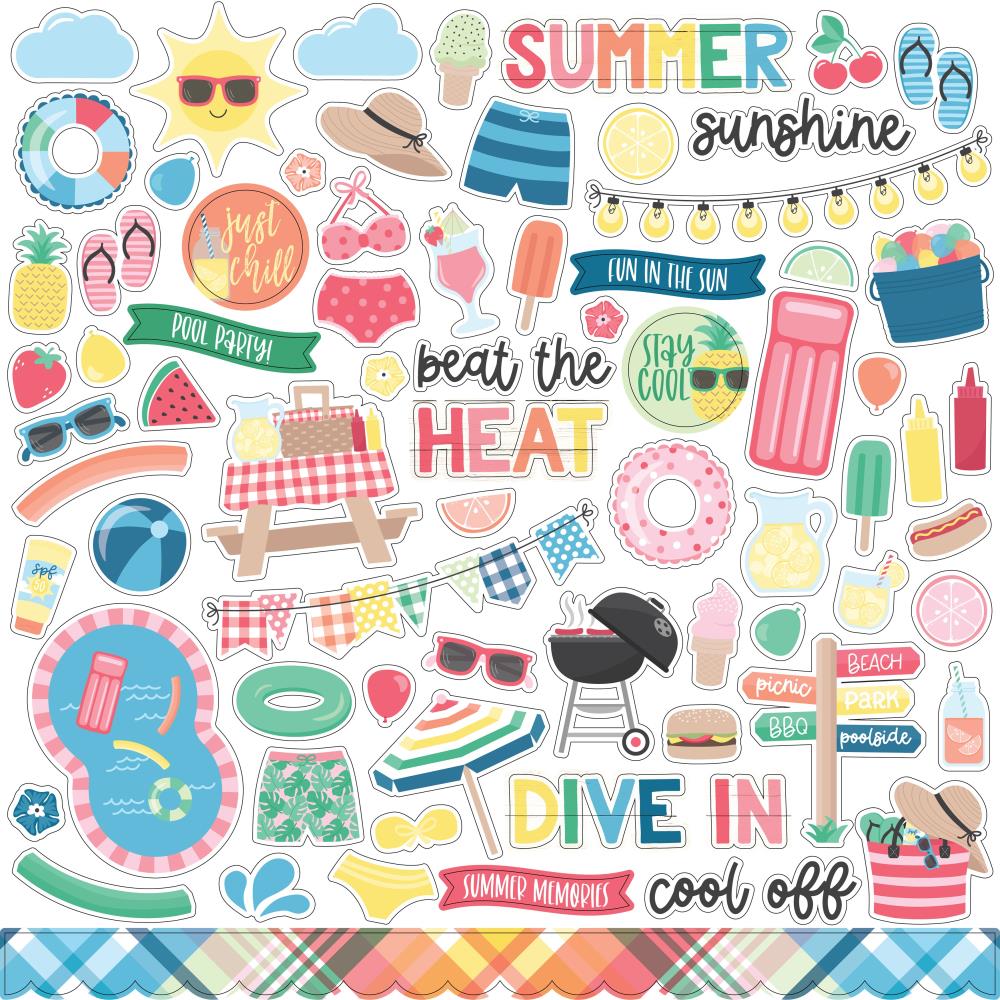 Echo Park Sun Kissed 12"X12" Cardstock Stickers: Elements (SK312014)