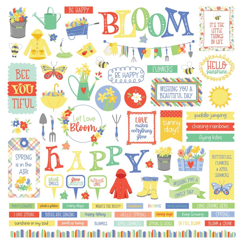 PhotoPlay Showers & Flowers 12"X12" Stickers: Elements (PSAF3785)
