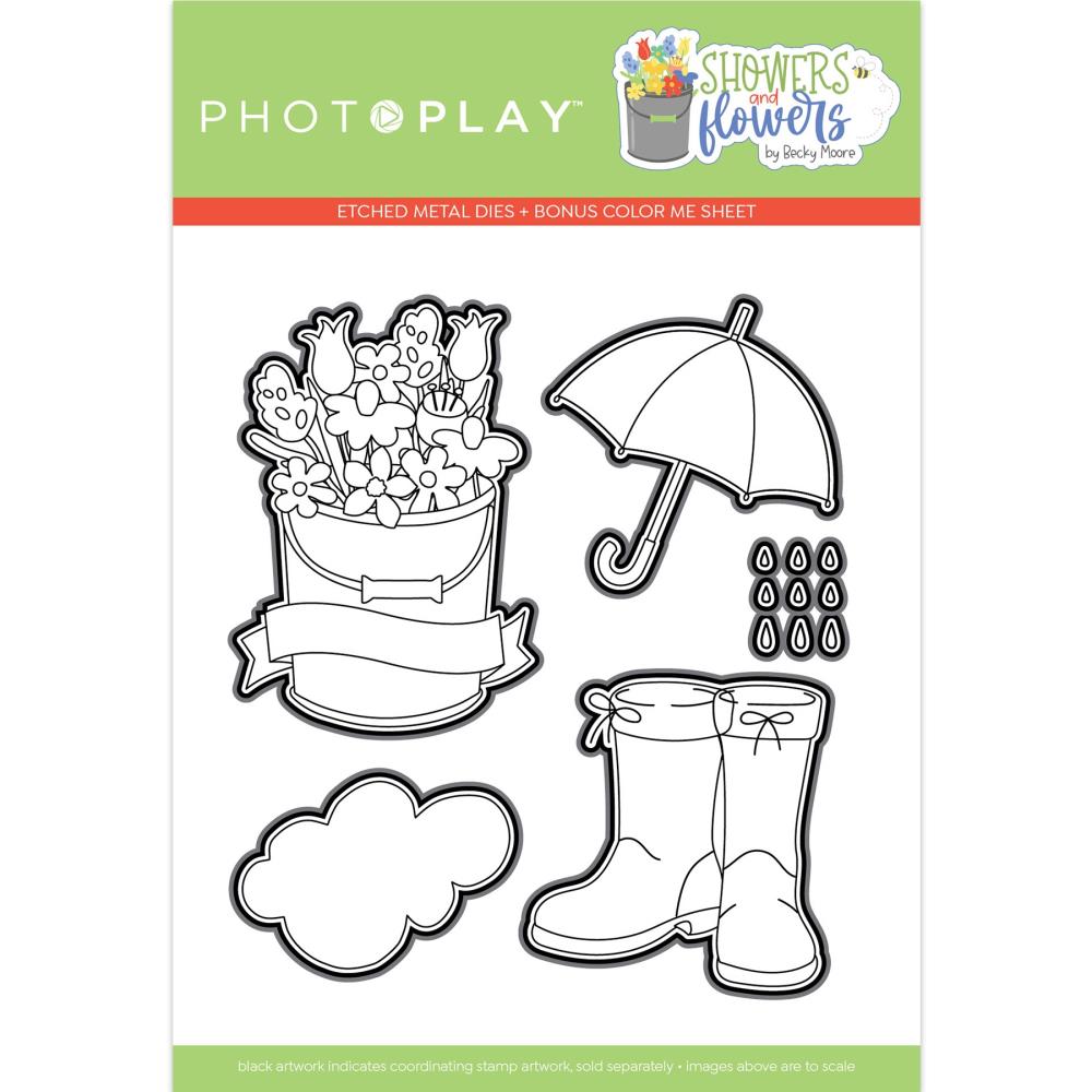 PhotoPlay Showers & Flowers Etched Die (PSAF3794)