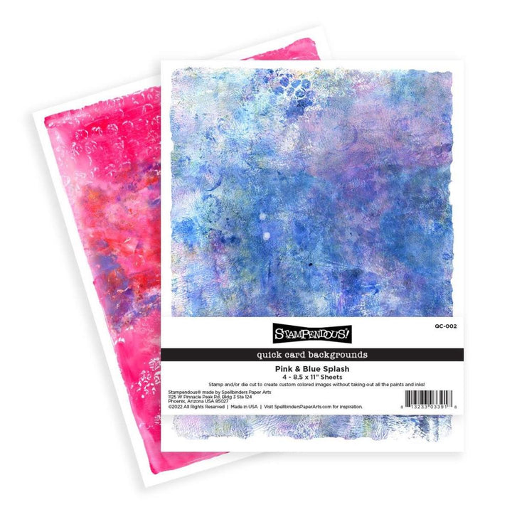 Stampendous Quick Card Backgrounds: Pink & Blue Splash (QC002)