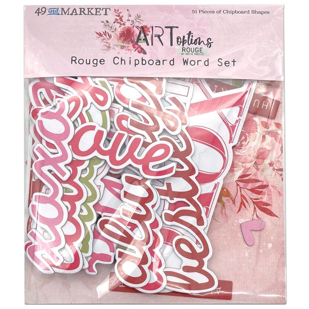 49 and Market ARToptions Rouge Chipboard Word Set (AOR39494)