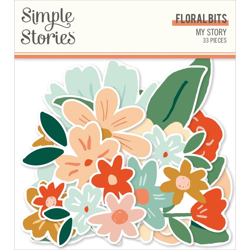 Simple Stories My Story Bits & Pieces Die-Cuts: Floral, 33/Pkg (MYS19319)