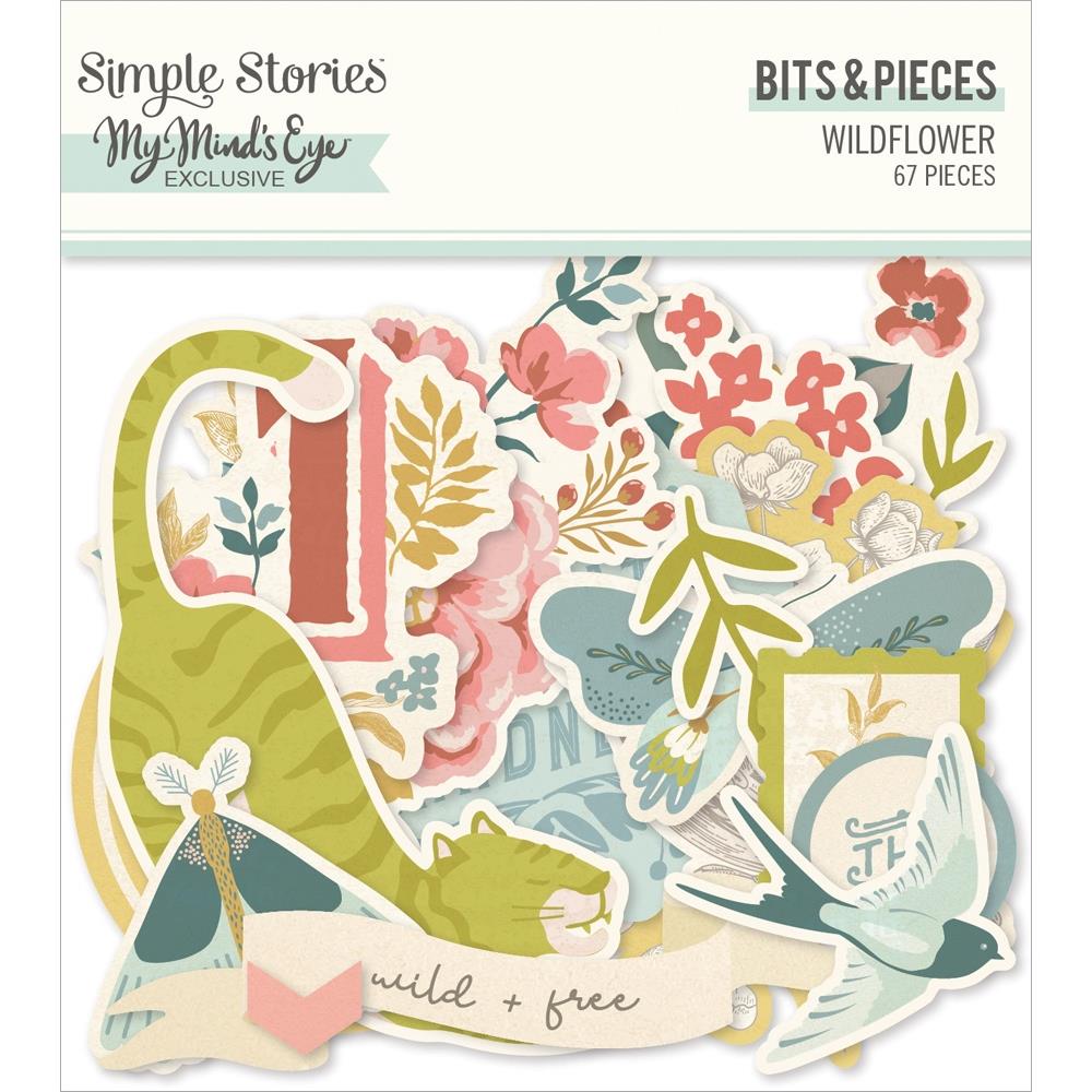 Simple Stories Wildflower Bits & Pieces Die-Cuts, 67/Pkg (WIL19517)