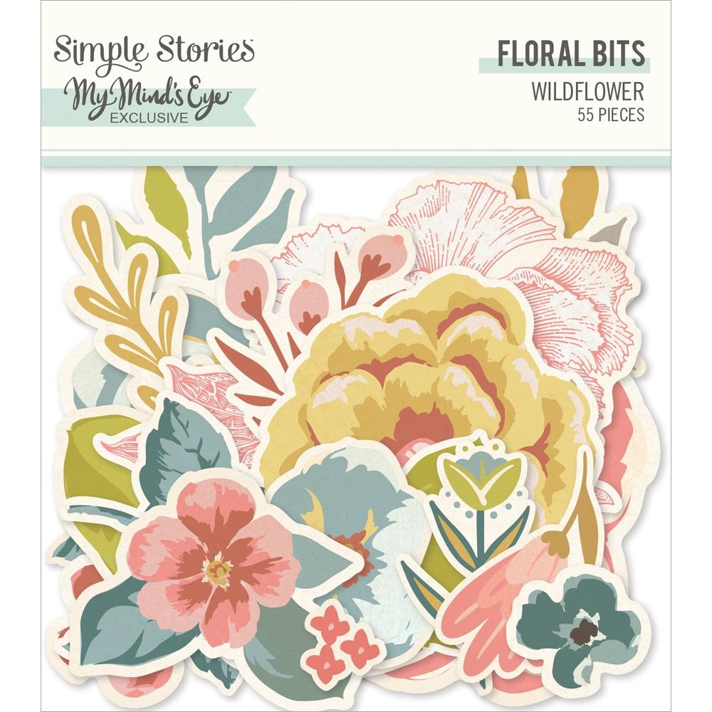 Simple Stories Wildflower Bits & Pieces Die-Cuts: Floral, 55/Pkg (WIL19519)