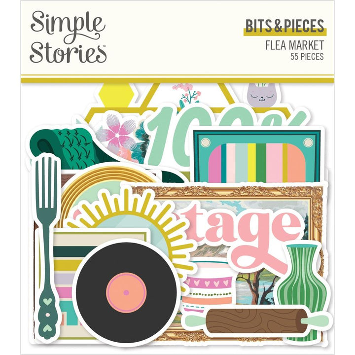 Simple Stories Flea Market Bits & Pieces Die-Cuts, 55/Pkg (FLE19617)
