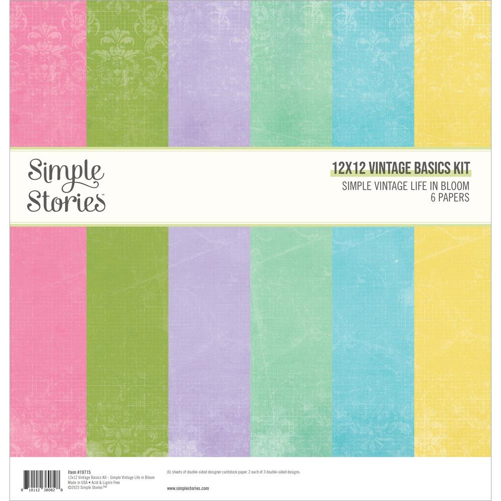 Simple Stories Simple Vintage Life In Bloom 12"X12" Double-Sided Paper Pack: Basics, 6/Pkg (SVL19715)