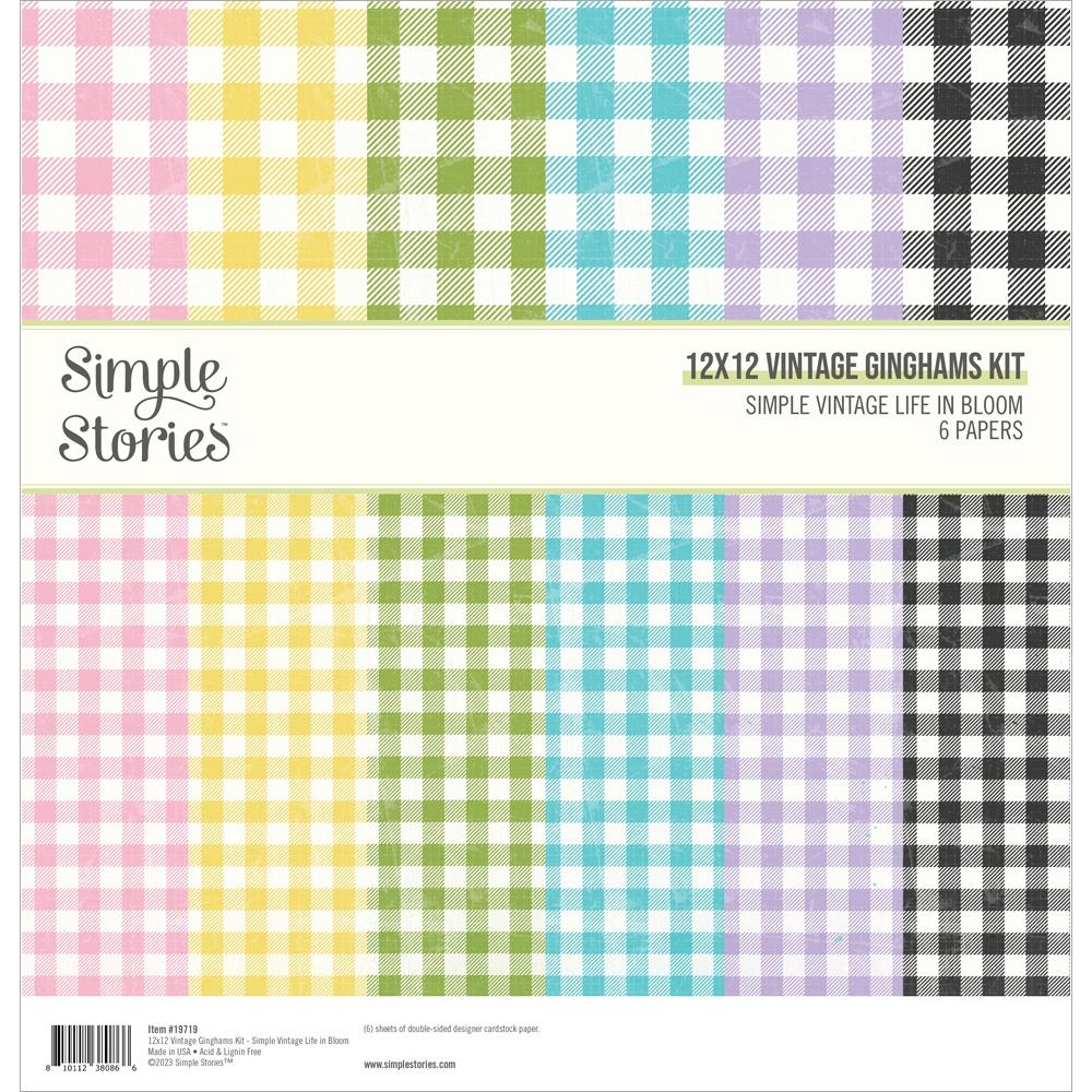 Simple Stories Simple Vintage Life In Bloom 12"X12" Double-Sided Paper Pack: Ginghams, 6/Pkg (SVL19719)