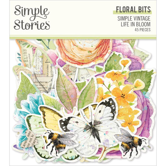 Simple Stories Simple Vintage Life In Bloom Bits & Pieces Die-Cuts: Floral, 45/Pkg (SVL19730)