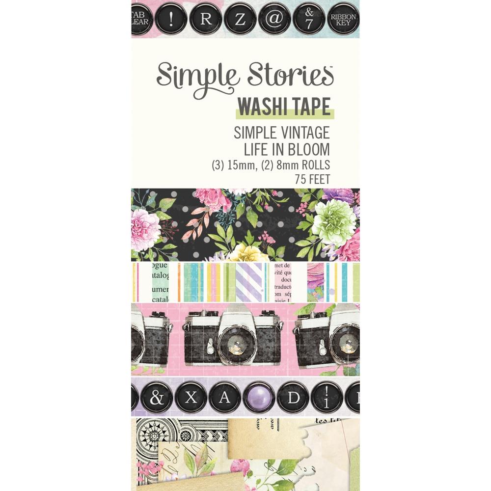 Simple Stories Simple Vintage Life In Bloom Washi Tape, 5/Pkg (SVL19740)