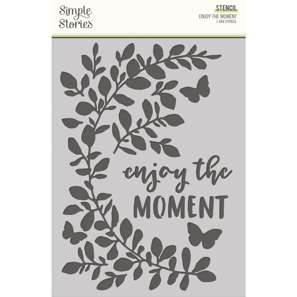Simple Stories Simple Vintage Life In Bloom 6"X8" Stencil: Enjoy The Moment (SVL19741)
