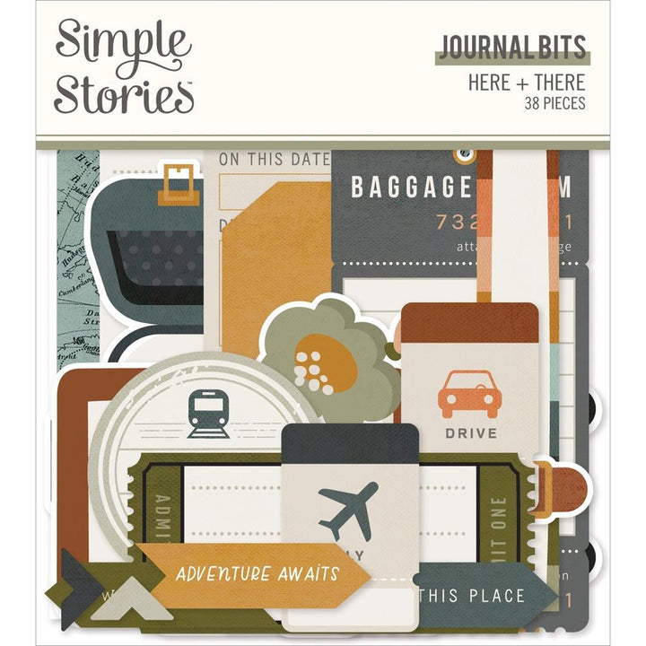Simple Stories Here & There Bits & Pieces Die-Cuts: Journal, 38/Pkg (ERE19818)