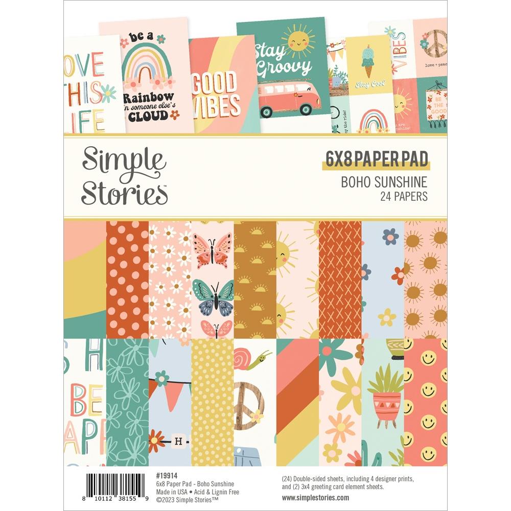 Simple Stories Boho Sunshine 6"X8" Double-Sided Paper Pad, 24/Pkg (BSU19914)