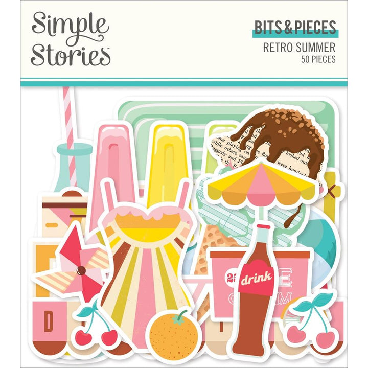 Simple Stories Retro Summer Bits & Pieces Die-Cuts, 50/Pkg (RET20017)