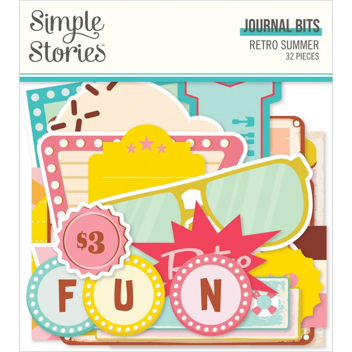 Simple Stories Retro Summer Bits & Pieces Die-Cuts: Journal, 32/Pkg (RET20018)