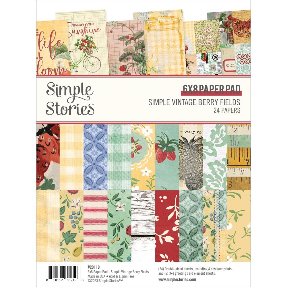 Simple Stories Simple Vintage Berry Fields 6"X8" Double-Sided Paper Pad, 24/Pkg (BER20119)
