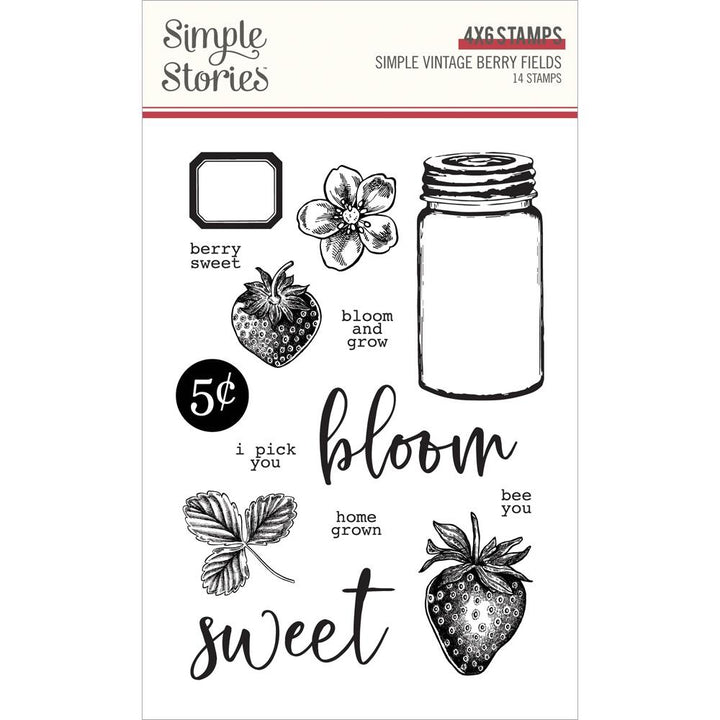 Simple Stories Simple Vintage Berry Fields Photopolymer Clear Stamps (BER20120)