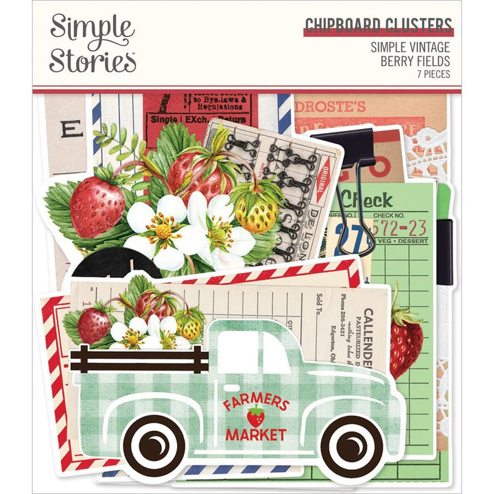 Simple Stories Simple Vintage Berry Fields Chipboard Clusters (BER20127)