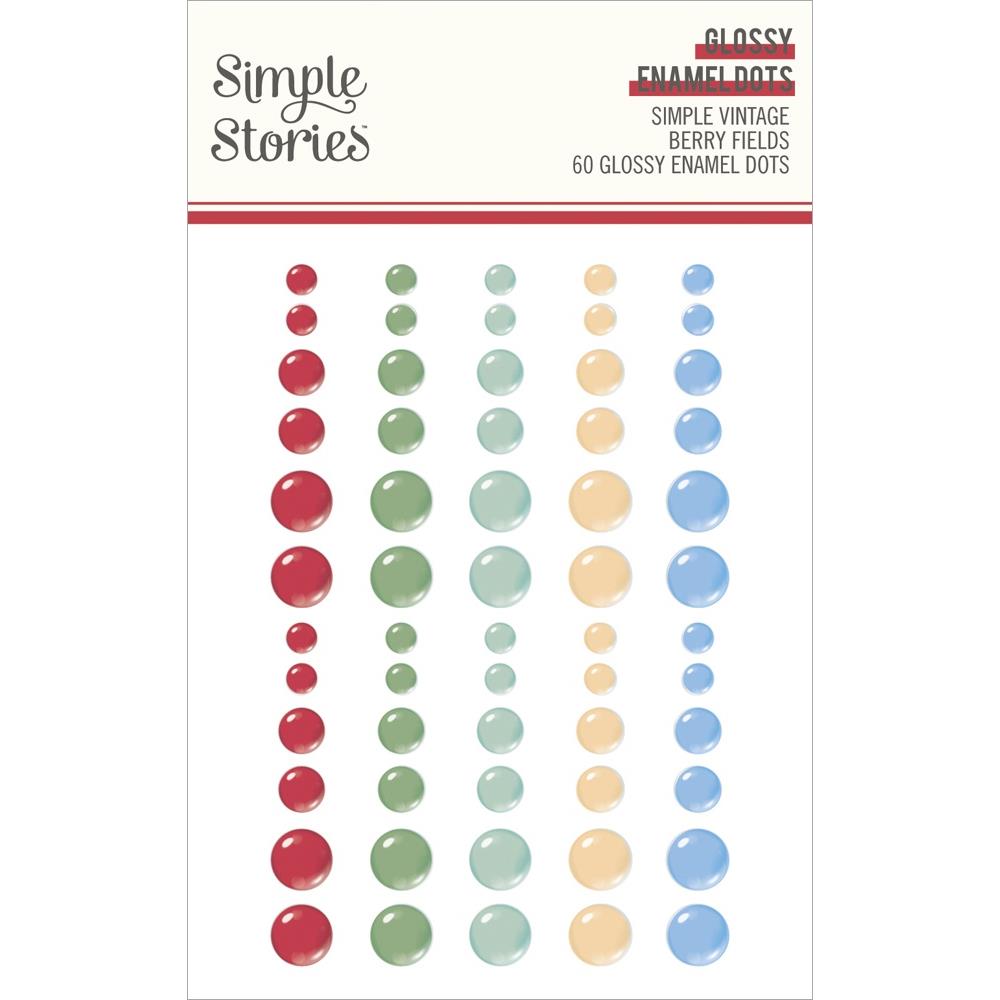 Simple Stories Simple Vintage Berry Fields Enamel Dots Embellishments: Glossy (BER20132)