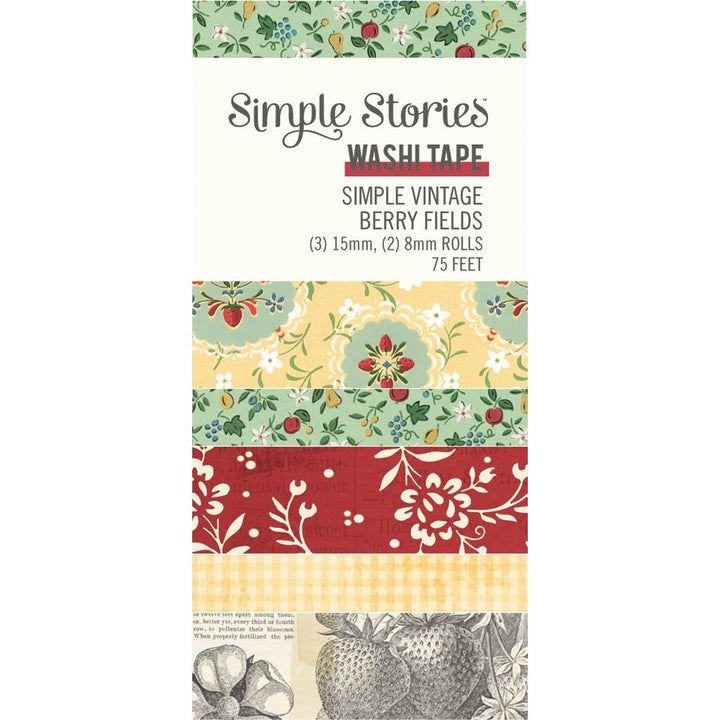 Simple Stories Simple Vintage Berry Fields Washi Tape, 5/Pkg (BER20133)