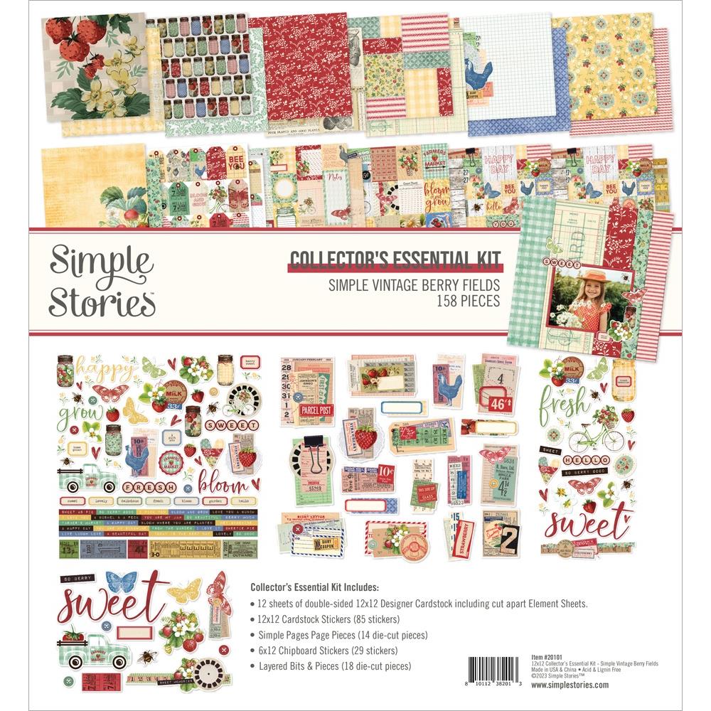 Simple Stories Simple Vintage Berry Fields 12"X12" Collector's Essential Kit (BER20101)