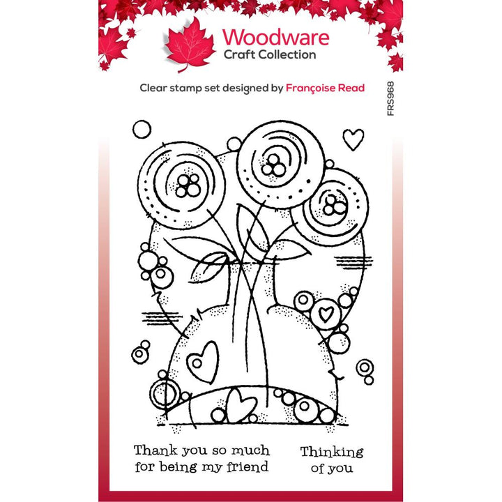 Woodware 4"x6" Clear Stamp: Round Blooms (FRS968)