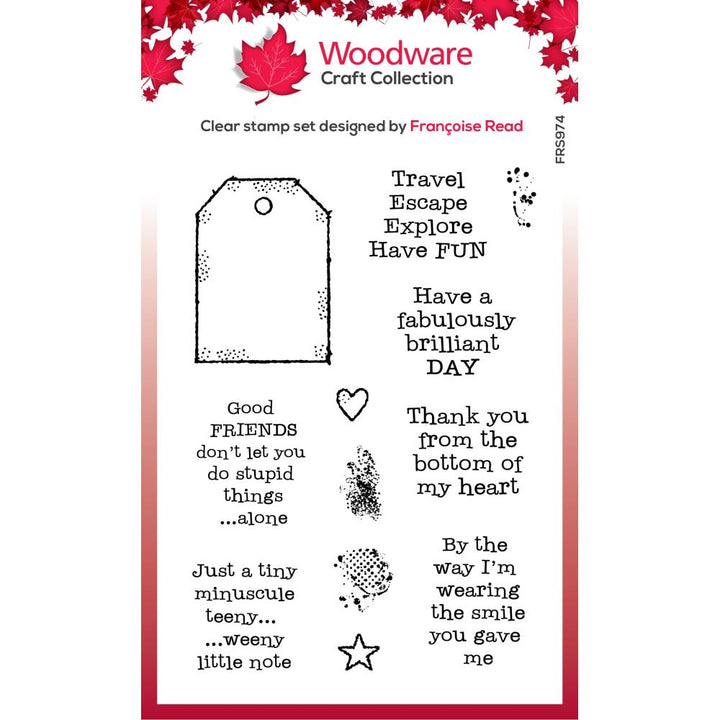 Woodware 4"x6" Clear Stamp: Tagged Greetings (FRS974)