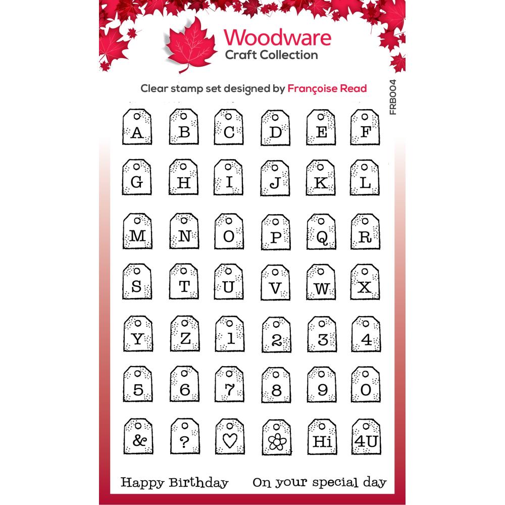 Woodware 6"x8" Clear Stamp: Mini Tag Alphabet (FRB004)