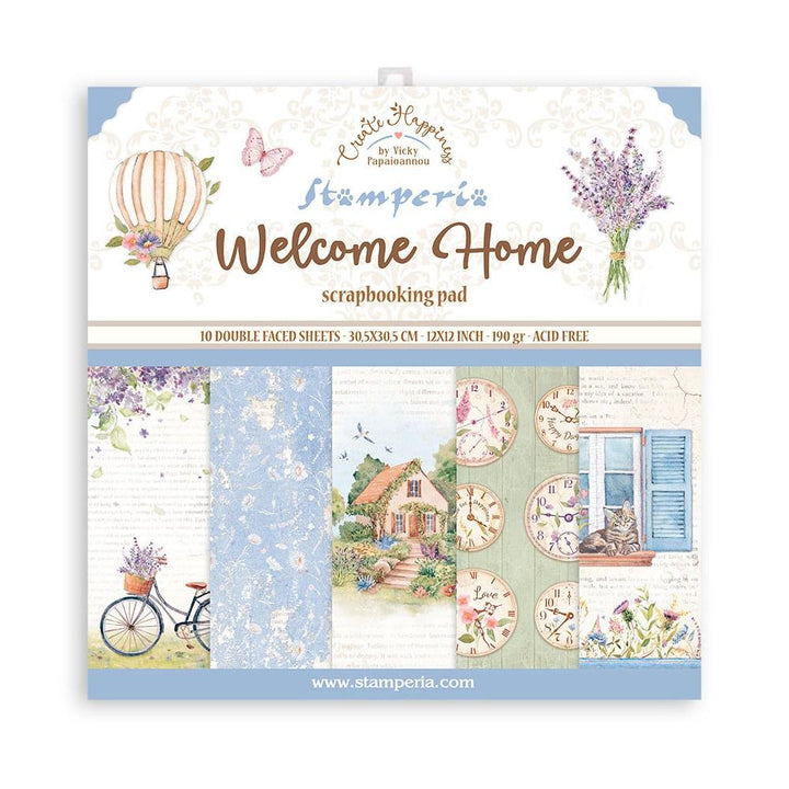 Stamperia Create Happiness Welcome Home 12"X12" Double-Sided Paper Pad, 10/Pkg (SBBL129)