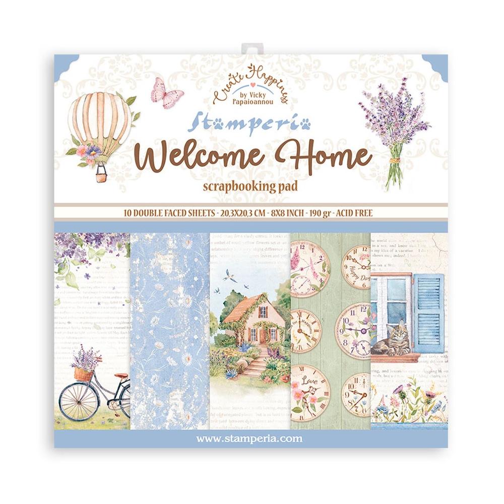 Stamperia Create Happiness Welcome Home 8"x8" Double-Sided Paper Pad, 10/Pkg (SBBS77)