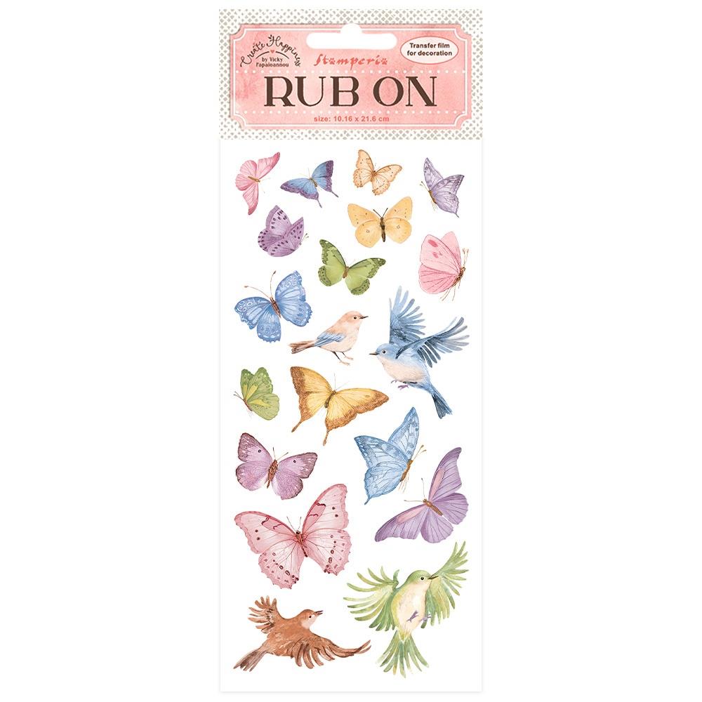 Stamperia Create Happiness Welcome Home 4"x8.5" Rub-Ons: Butterflies (DFLRB18)