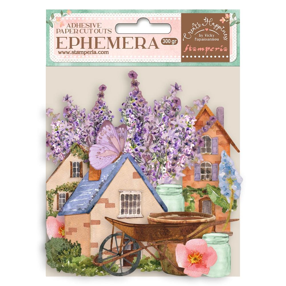 Stamperia Create Happiness Welcome Home Cardstock Ephemera Adhesive Paper Cut Outs: Village (DFLCT12)