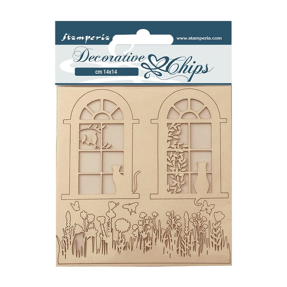 Stamperia Create Happiness Welcome Home 5.5"x5.5" Decorative Chips: Windows (SCB158)