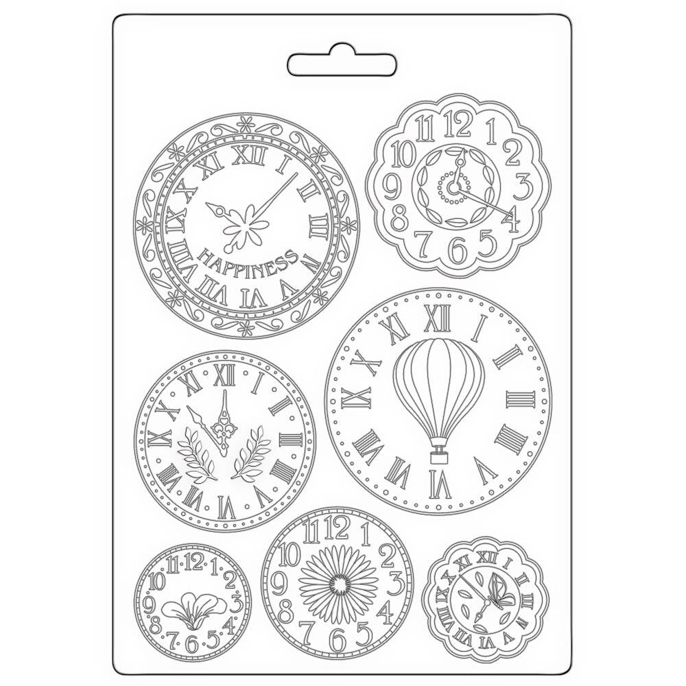 Stamperia Create Happiness Welcome Home A5 Soft Maxi Mould: Clocks (3PTA5644)
