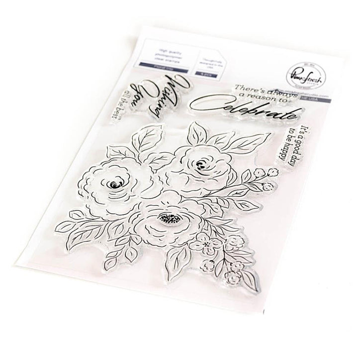 Pinkfresh Studio 4"x6" Clear Stamp Set: Floral Trio (PF191823)