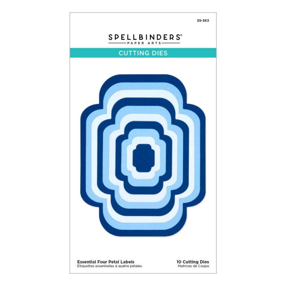 Spellbinders Four Petals Etched Dies: Essential Labels (S5563)