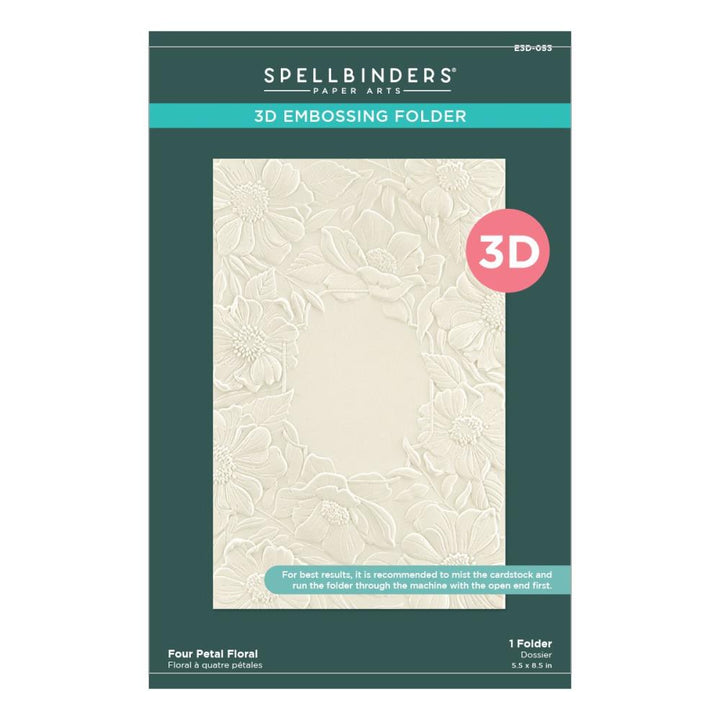 Spellbinders Four Petals 5.5"x8.5" 3D Embossing Folder: Floral (E3D053)