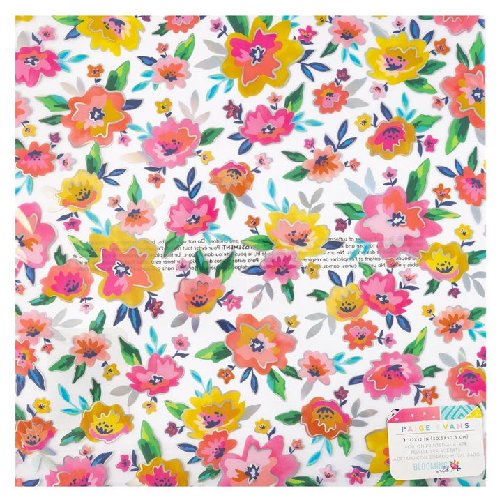 Paige Evans Blooming Wild 12"X12" Specialty Paper: Acetate W/Holographic Foil Accents (PE014060)