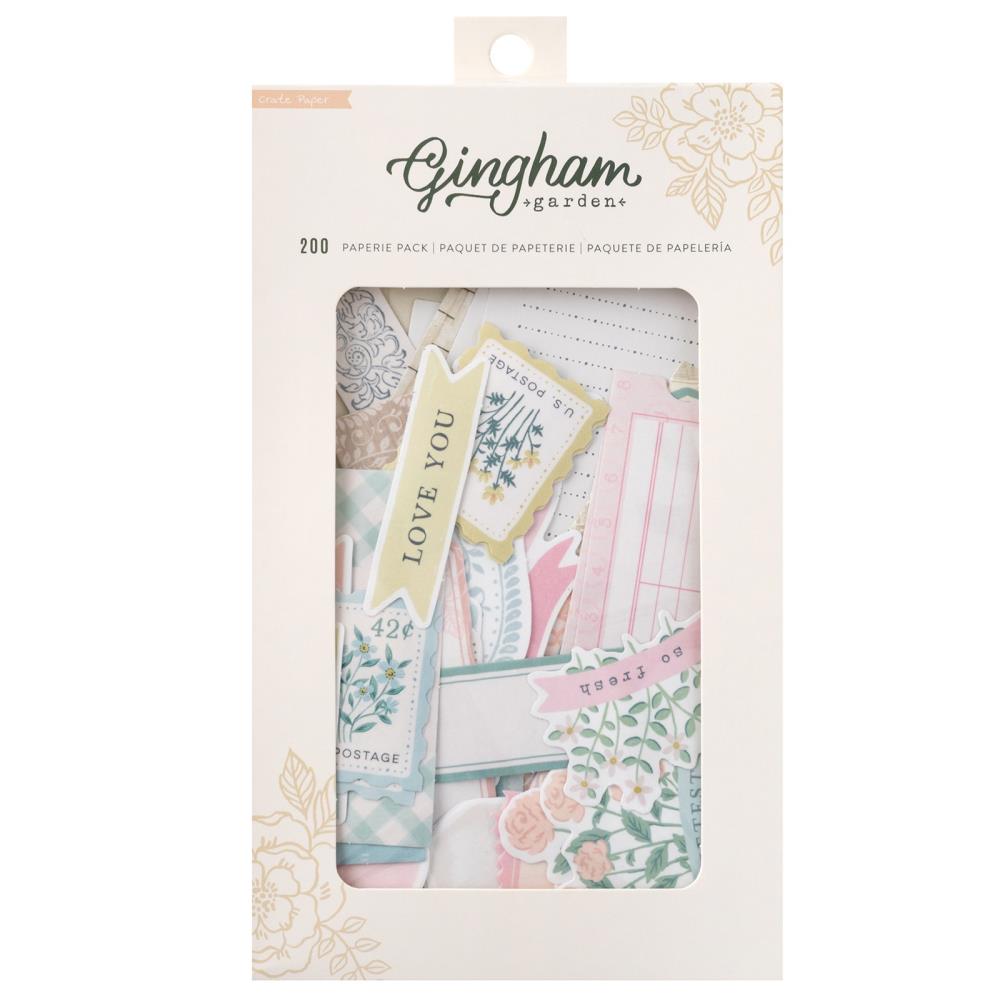 Crate Paper Gingham Garden Paperie Pack: Paper Pieces & Washi Stickers, 200/Pkg (CP014025)