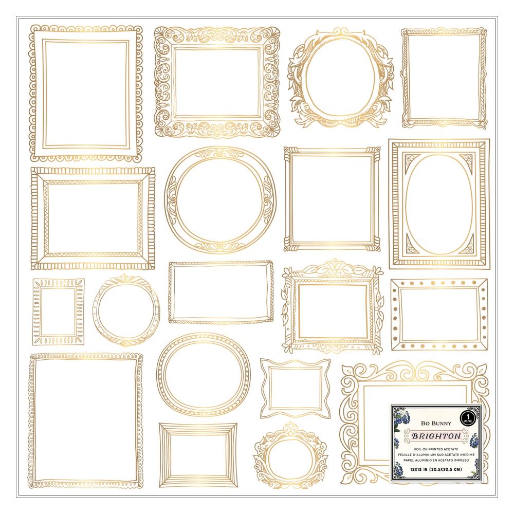 BoBunny Brighton 12"X12" Specialty Paper: Acetate W/Gold Foil (34013979)
