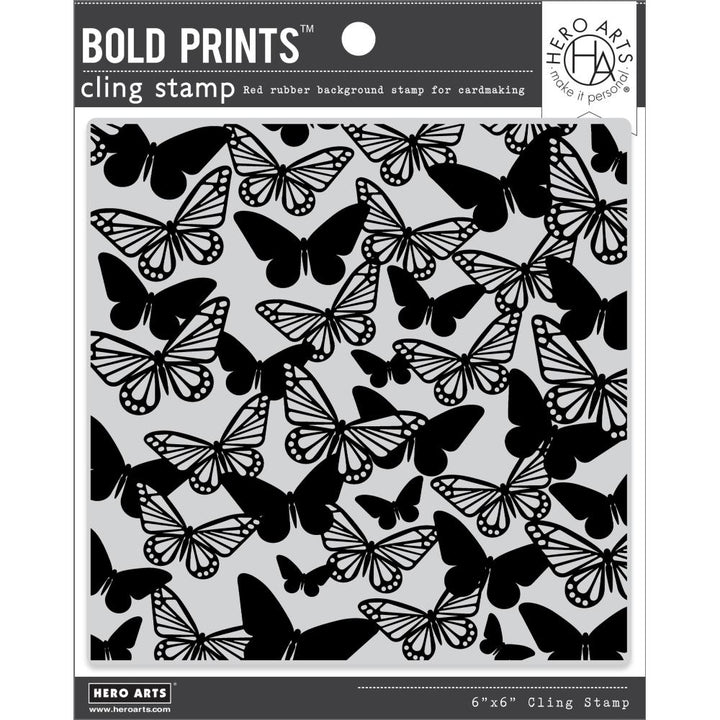 Hero Arts Bold Prints 6"X6" Cling Stamp: Fluttering Butterflies (HACG903)