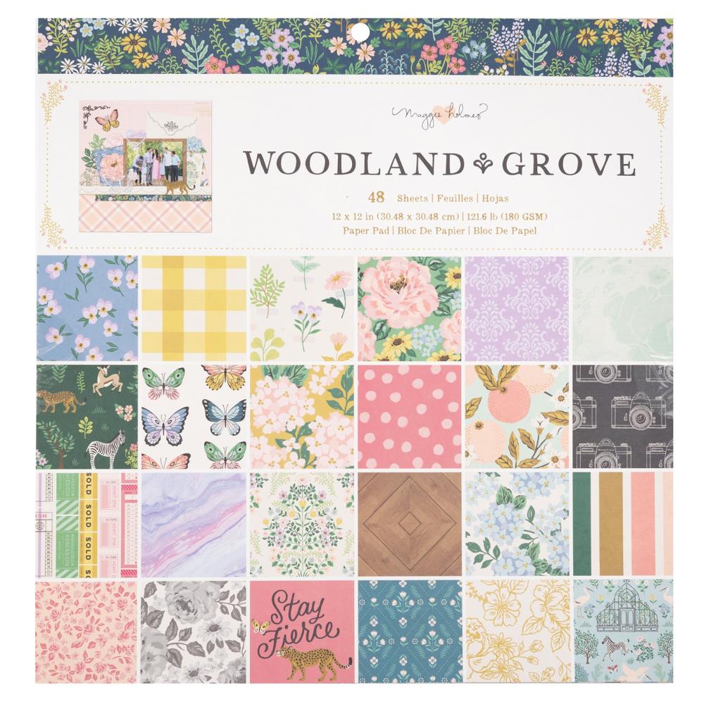 Maggie Holmes Woodland Grove 12"X12" Single-Sided Paper Pad, 48/Pkg (MH021893)