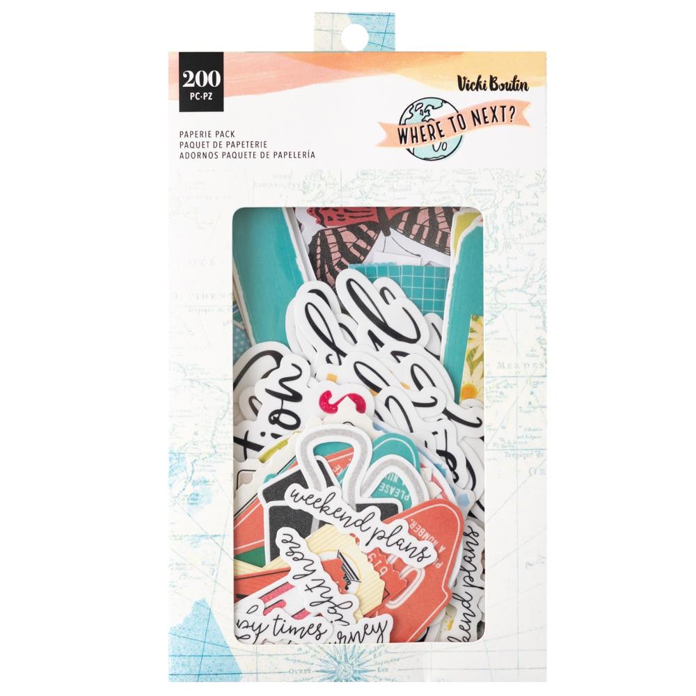 Vicki Boutin Where To Next Paperie Ephemera Pack: Journaling Spots & Washi, 200/Pkg (VB014167)