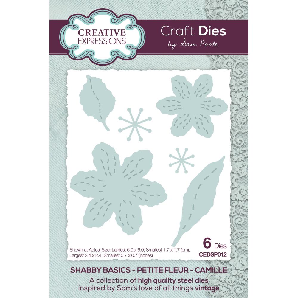 Creative Expressions Craft Dies: Shabby Basics,Petite Fleur Camille, by Sam Poole (CEDSP012)
