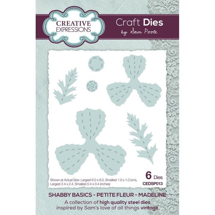 Creative Expressions Craft Dies: Shabby Basics, Petite Fleur Madelaine, by Sam Poole (CEDSP013)
