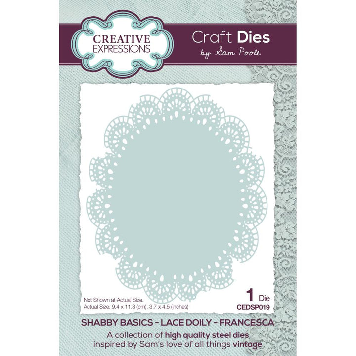 Creative Expressions Craft Dies: Shabby Basics, Lace Doily Francesca, by Sam Poole (CEDSP019)
